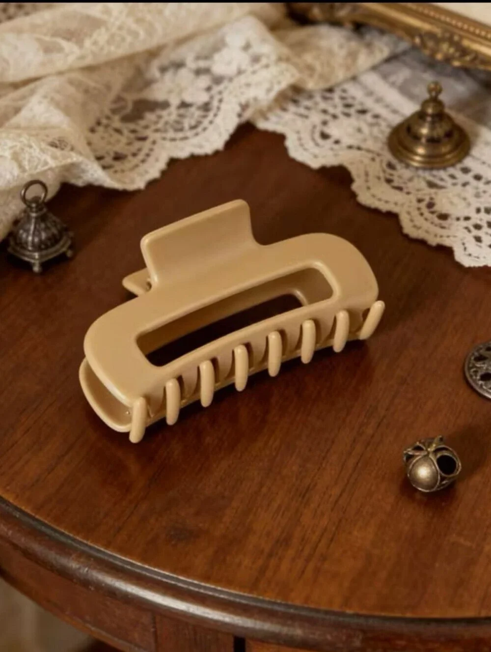 Set of 4 Classic Jaw Hair Clips - Maroon, Black & Beige